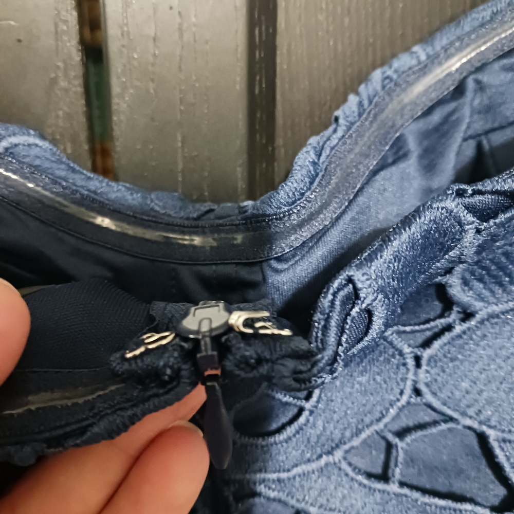 Lulu's Strapless Navy Lace Dress - Picture 8 of 10
